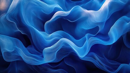 Obraz premium A flowing abstract design in shades of blue, evoking fluidity and motion.