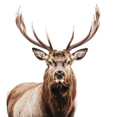 Majestic stag grazing in winter landscape wildlife photography natural habitat serenity close-up view