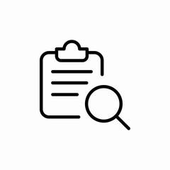 clipboard search icon sign vector