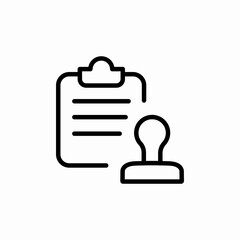 clipboard stamp icon sign vector