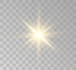 Transparent yellow sunlight special lens flash light effect. Front solar flare lenses	