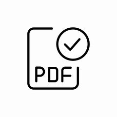 pdf file check mark icon sign vector