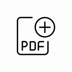 Fototapeta premium pdf file create plus icon sign vector