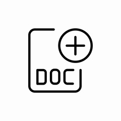 plus create doc file icon sign vector