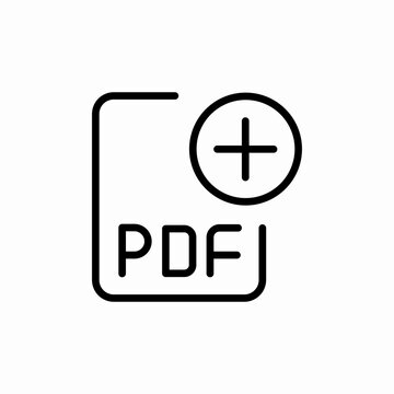 pdf file create plus icon sign vector