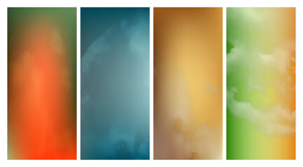 Modern colorful gradient background with clouds