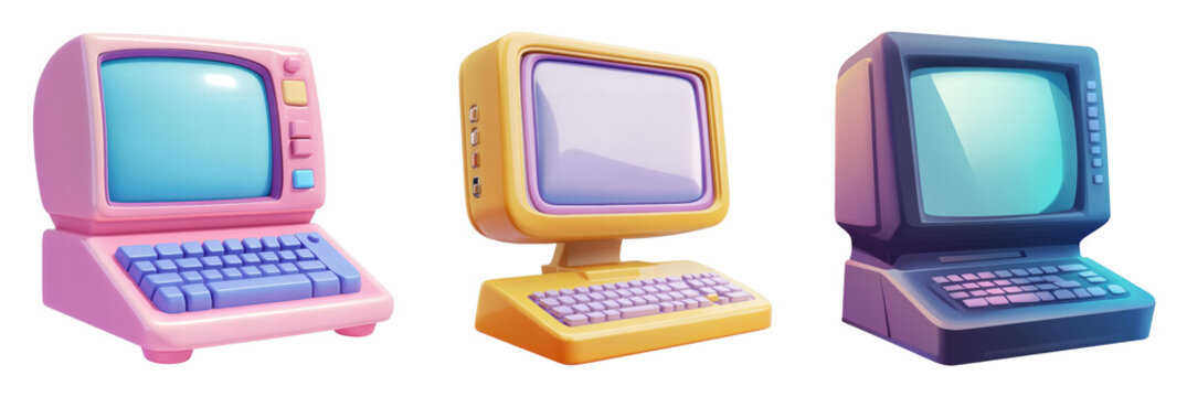 Retro-inspired colorful computer designs