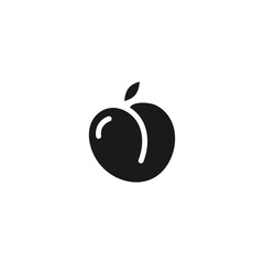 Peach simple icon. Vector icon isolated on white background.