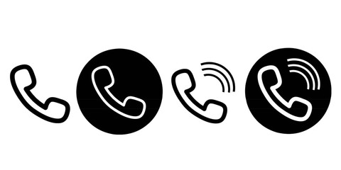 Obraz premium Set of Phone call icon. Telephone icon symbol. Vector illustration