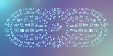 Obraz premium Digital Business Data Analysis Technology Background