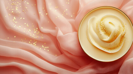 Liquid gold veloute food menu presentation in elegant white bowls showcasing gourmet culinary artistry