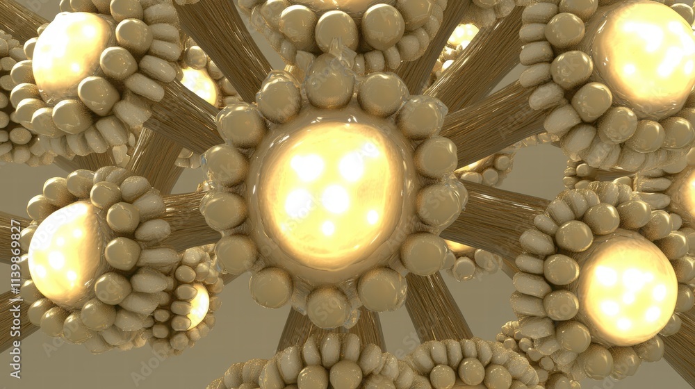 Aufkleber abstract close-up of spherical light structures in modern design