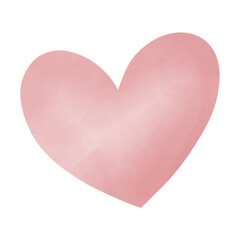 Heart watercolor clip art isolated element for Valentine Day or Birthday design