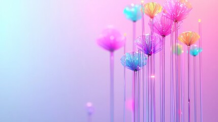 Obraz premium Colorful Abstract Flowers Glowing Lights Party Background Holiday Celebration