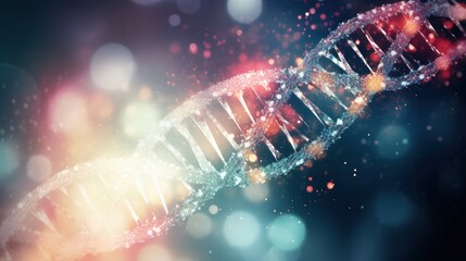 photograph of DNA gene structure, light background