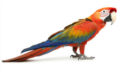 Fototapeta premium vibrant Scarlet Macaw with colorful feathers standing proudly