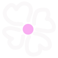 flower pastel color hand drawn decoration element on white background