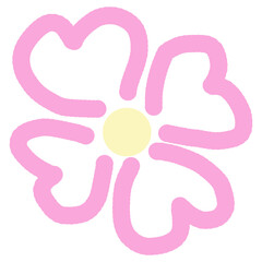 Fototapeta premium flower pastel color hand drawn decoration element on white background