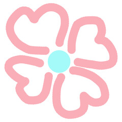 flower pastel color hand drawn decoration element on white background