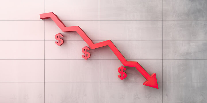 Falling Dollar Graph Financial Crisis Market Decline