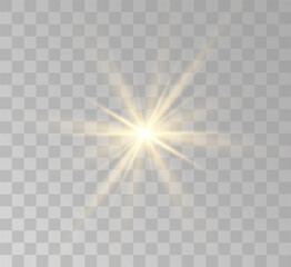 Transparent yellow sunlight special lens flash light effect. Front solar flare lenses	