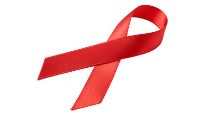 Red ribbon isolated on transparent background