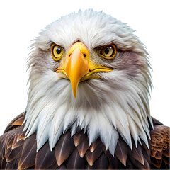 Obraz premium American bald eagle portrait isolated on transparent background