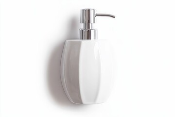 Obraz premium White ceramic soap dispenser, chrome pump.