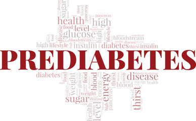 Obraz premium Prediabetes word cloud conceptual design isolated on white background.