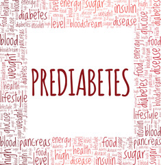 Fototapeta premium Prediabetes word cloud conceptual design isolated on white background.