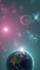 illustration about outer space, vertical wallpaper