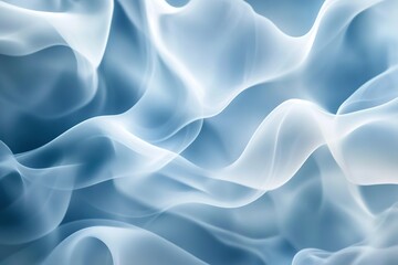 Obraz premium Abstract blue soft waves on light background, serene pattern