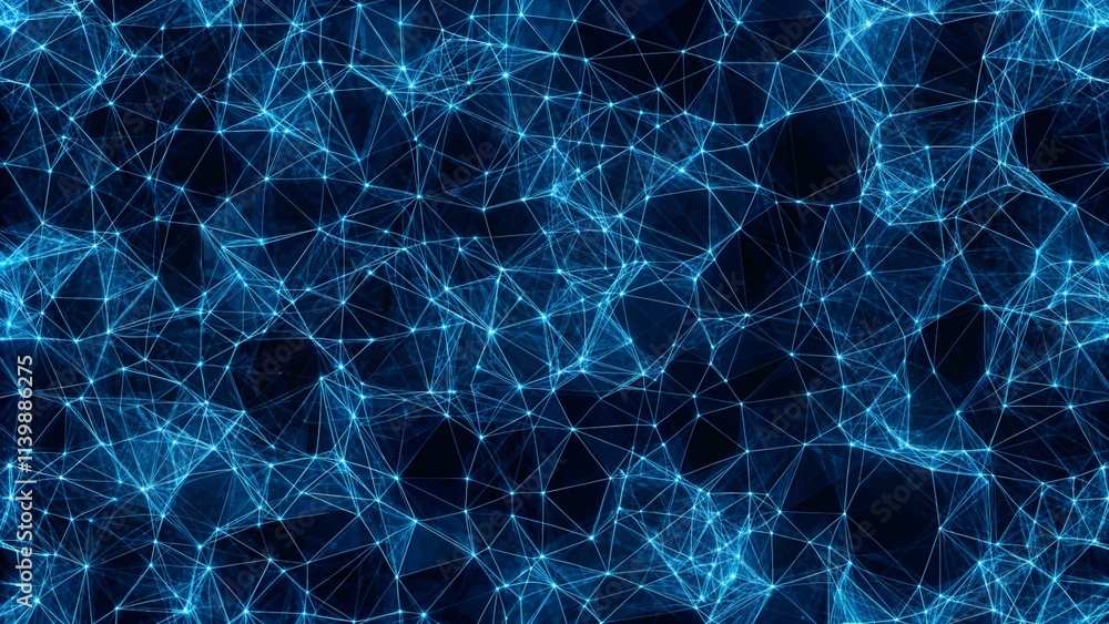 Poster abstract wavy halftone dots background. blue futuristic moving wave. digital background with moving 