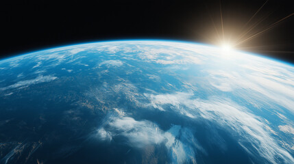 Fototapeta premium A photo of a hand holding a glowing Earth. The Earth is depicted in vivid colors, highlighting its continents and oceans