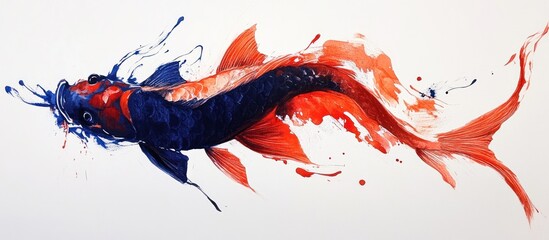 Abstract Koi Fish Painting: A Dynamic Splash of Color