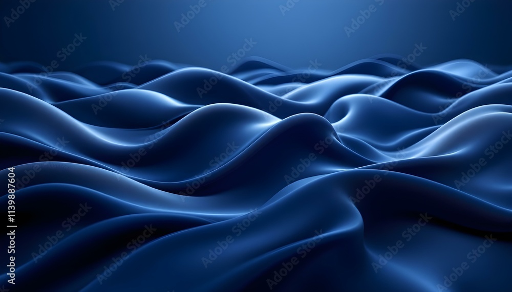 Aufkleber blue black abstract gradient background grain texture effect dark vibrant color flow wave copy space