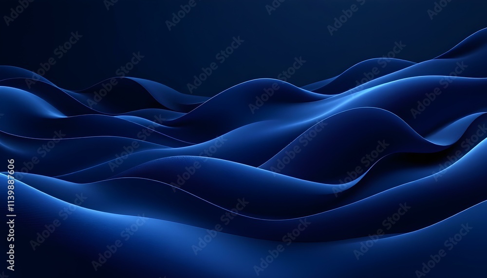 Aufkleber blue black abstract gradient background grain texture effect dark vibrant color flow wave copy space