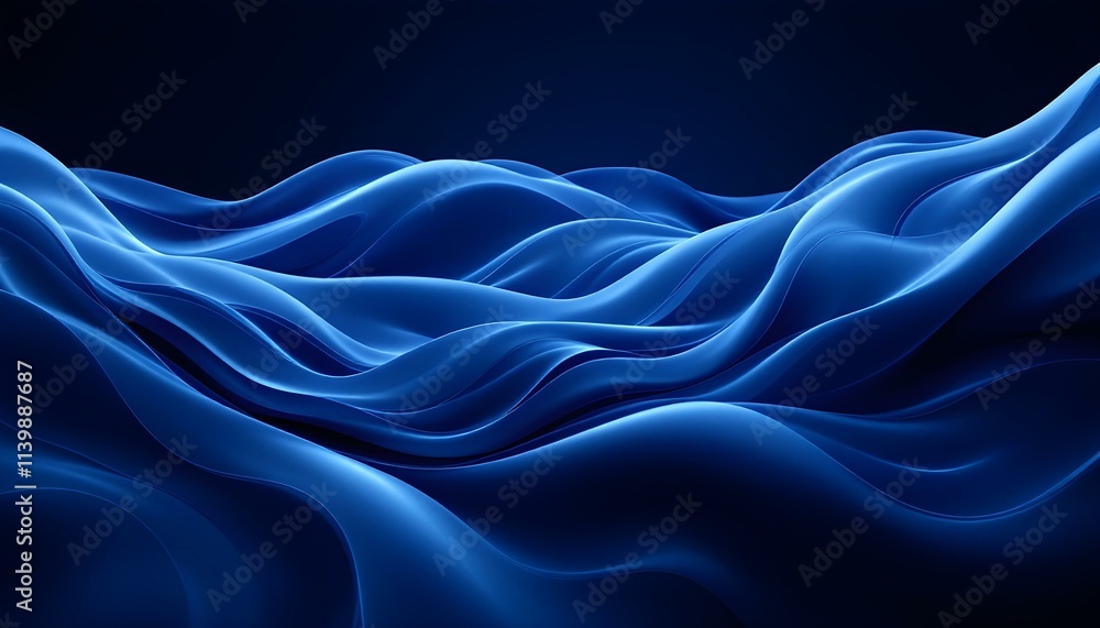 Aufkleber blue black abstract gradient background grain texture effect dark vibrant color flow wave copy space