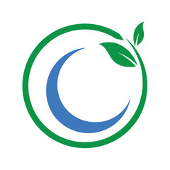 Green Flow  Energy in motion logo design on white background 
