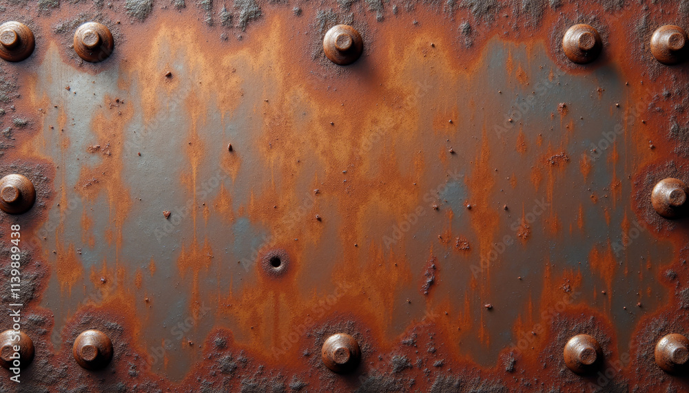 Aufkleber rusty metallic rivet sheet texture with copy space for design elements