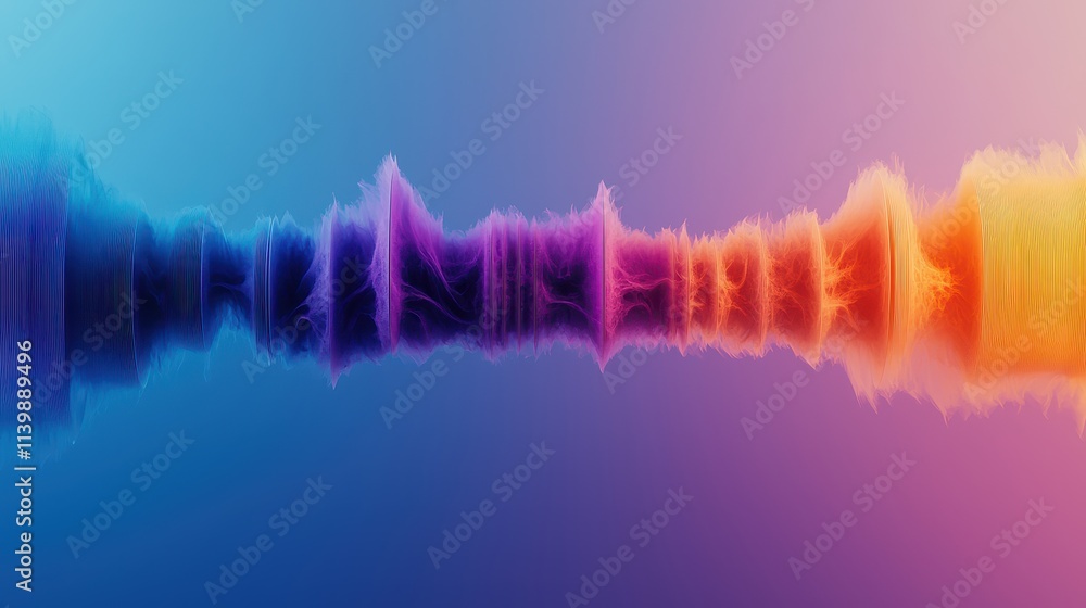 Poster sound loud 3d rendering concept, dynamic 3d render of audio spectrum with exploding energy visuals i