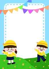 유치원 캐릭터 봄 게시판 메모 포스터(kindergarten character spring memo board poster)
