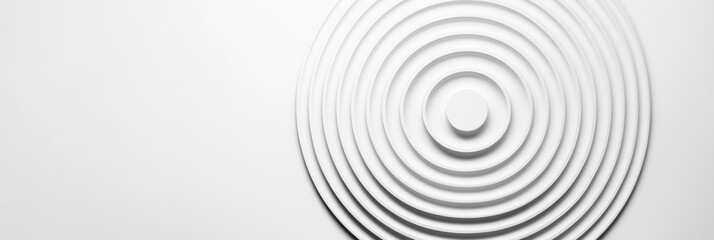 Fototapeta premium White Circular Ripple Design on a Clean Background