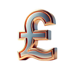 3D Glossy Pound Sign (£) PNG – Premium Currency Symbol for Financial Graphics