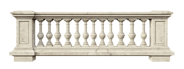 High-Quality PNG Stone Baluster Isolated on White Background – High Resolution