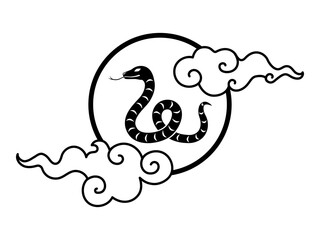 Snake and lucky clouds icon