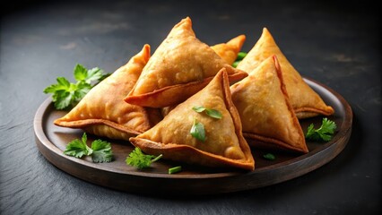 Indian Vegan Punjabi samosa snack isolated on background, Indian, Vegan, Punjabi, samosa, snack, food, appetizer