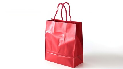 The Eye-Catching Shopping Bag on a White Background: A Simple Yet Stylish Display of Retail Essence.