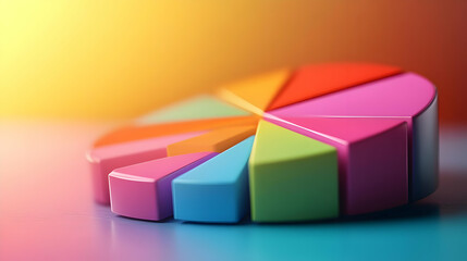 Obraz premium Colorful 3D Pie Chart Illustration