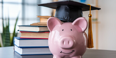 Graduation Savings Piggy Bank Books and Cap